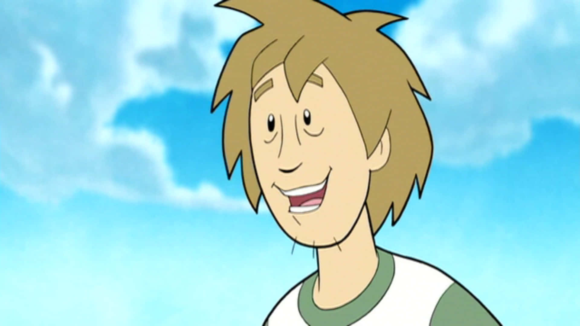 Shaggy Rogers, green shirt, spiky blonde hair, Full HD Desktop Wallpaper