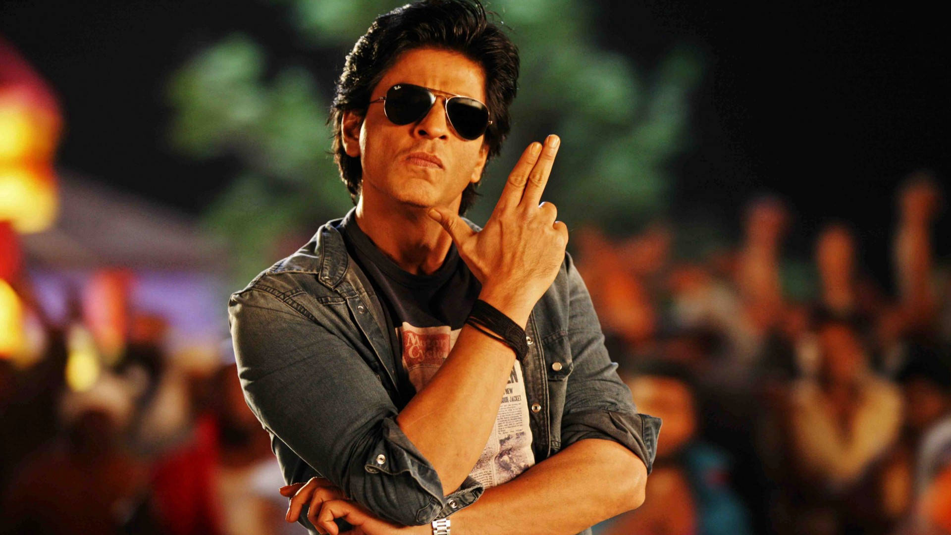 Shah Rukh Khan, sunglasses, denim jacket, Full HD Desktop Wallpaper