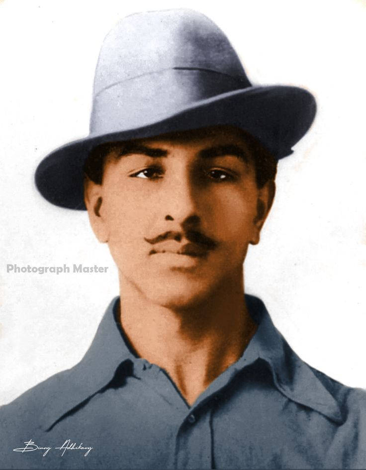 Shaheed Bhagat Singh, gray fedora, matching shirt, SD Phone Wallpaper