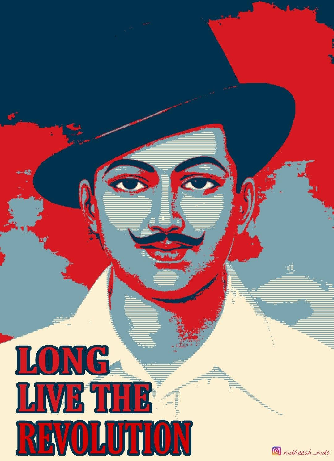 Shaheed Bhagat Singh, mustache, hat, HD Phone Wallpaper