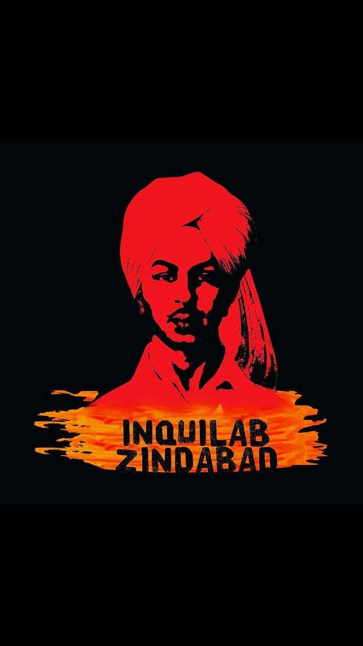 Shaheed Bhagat Singh, red silhouette, turban, HD Phone Wallpaper