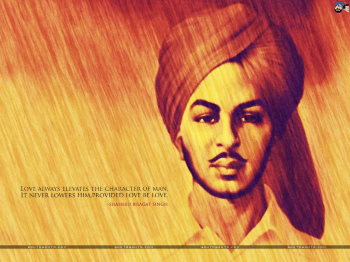 Shaheed Bhagat Singh, sepia, orange, SD Desktop Wallpaper