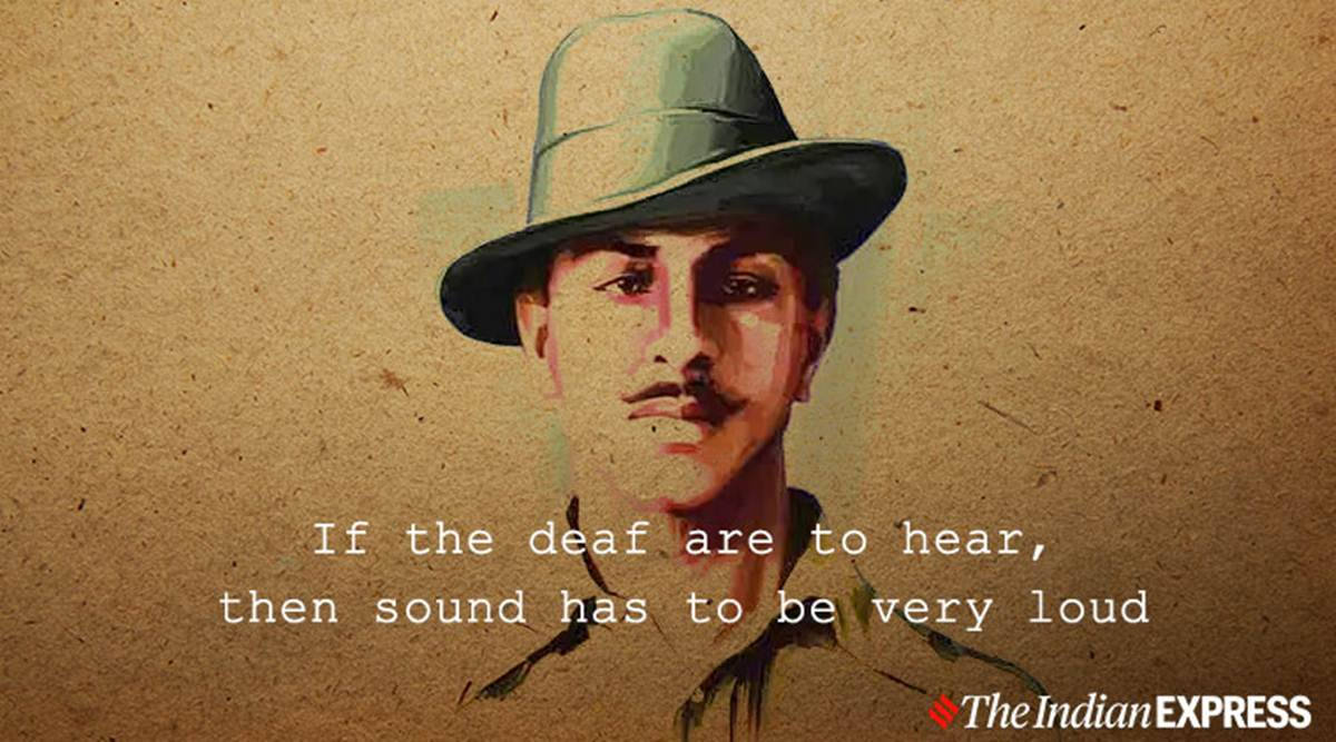 Shaheed Bhagat Singh, green hat, textured brown background, SD Desktop Wallpaper