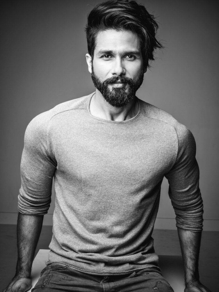 Shahid Kapoor, grayscale, bearded man, SD Phone Wallpaper