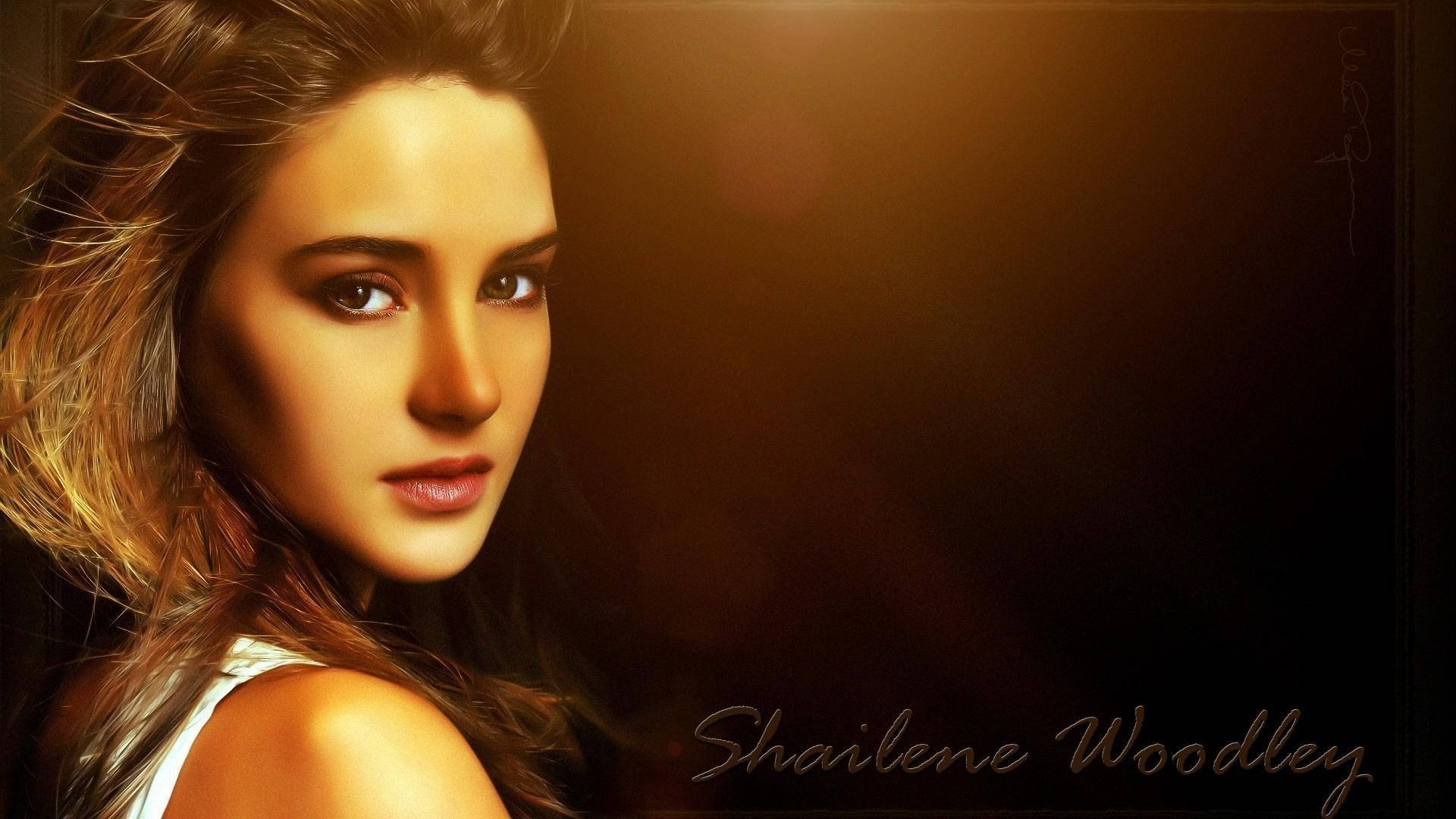 Shailene Woodley, golden hair, soft lighting, Full HD Desktop Wallpaper