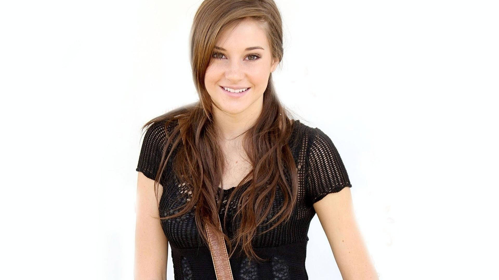 Shailene Woodley, black mesh top, long brown hair, Full HD Desktop Wallpaper