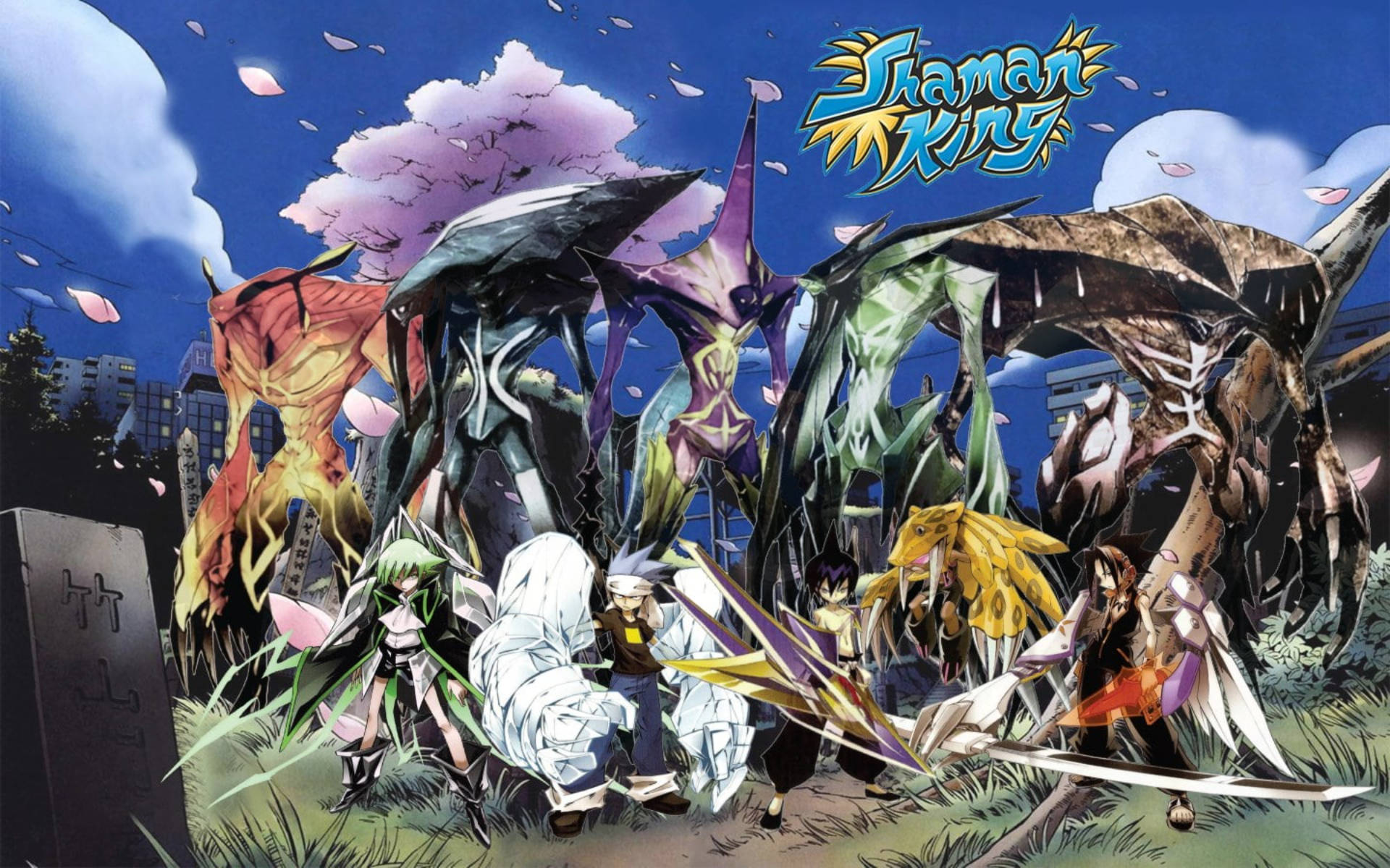 Shaman King, anime characters, giant spirit beasts, Full HD Desktop Wallpaper