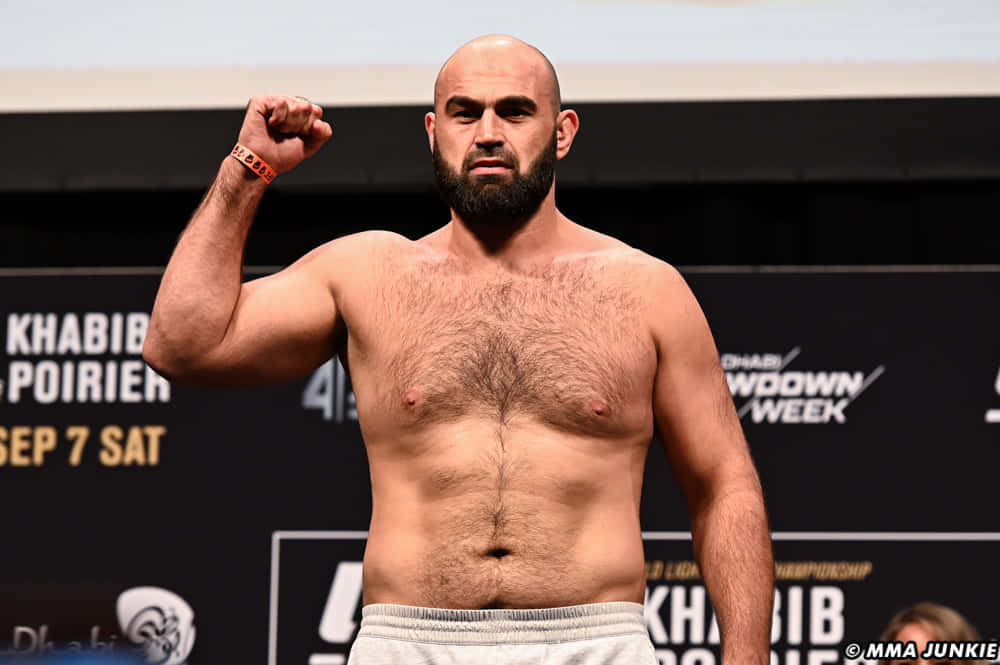 Shamil Abdurakhimov, weigh-in stage, promotional banners, SD Desktop Wallpaper