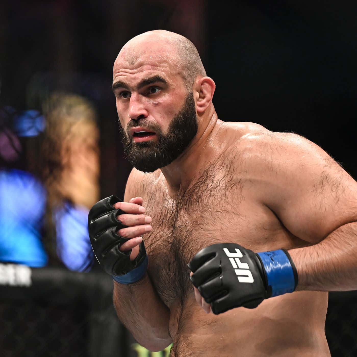 Shamil Abdurakhimov, MMA fighter, black UFC gloves, HD Desktop Wallpaper