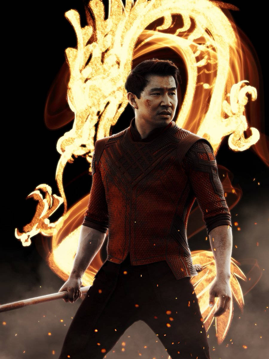 Shang-Chi, golden dragon, blazing, SD Phone Wallpaper