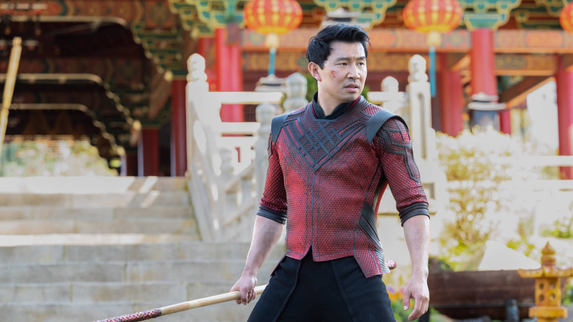 Shang Chi, Hollywood movie, red patterned armor, Full HD Desktop Wallpaper