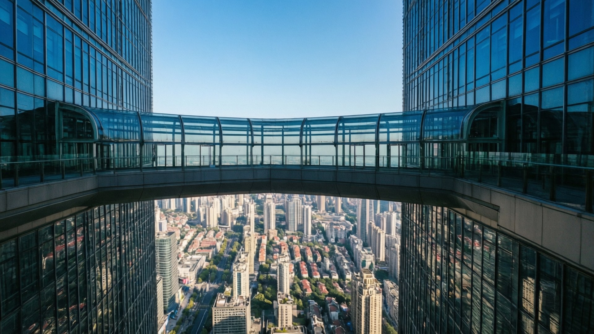 skywalk, Shanghai, glass sky bridge, Full HD Desktop Wallpaper