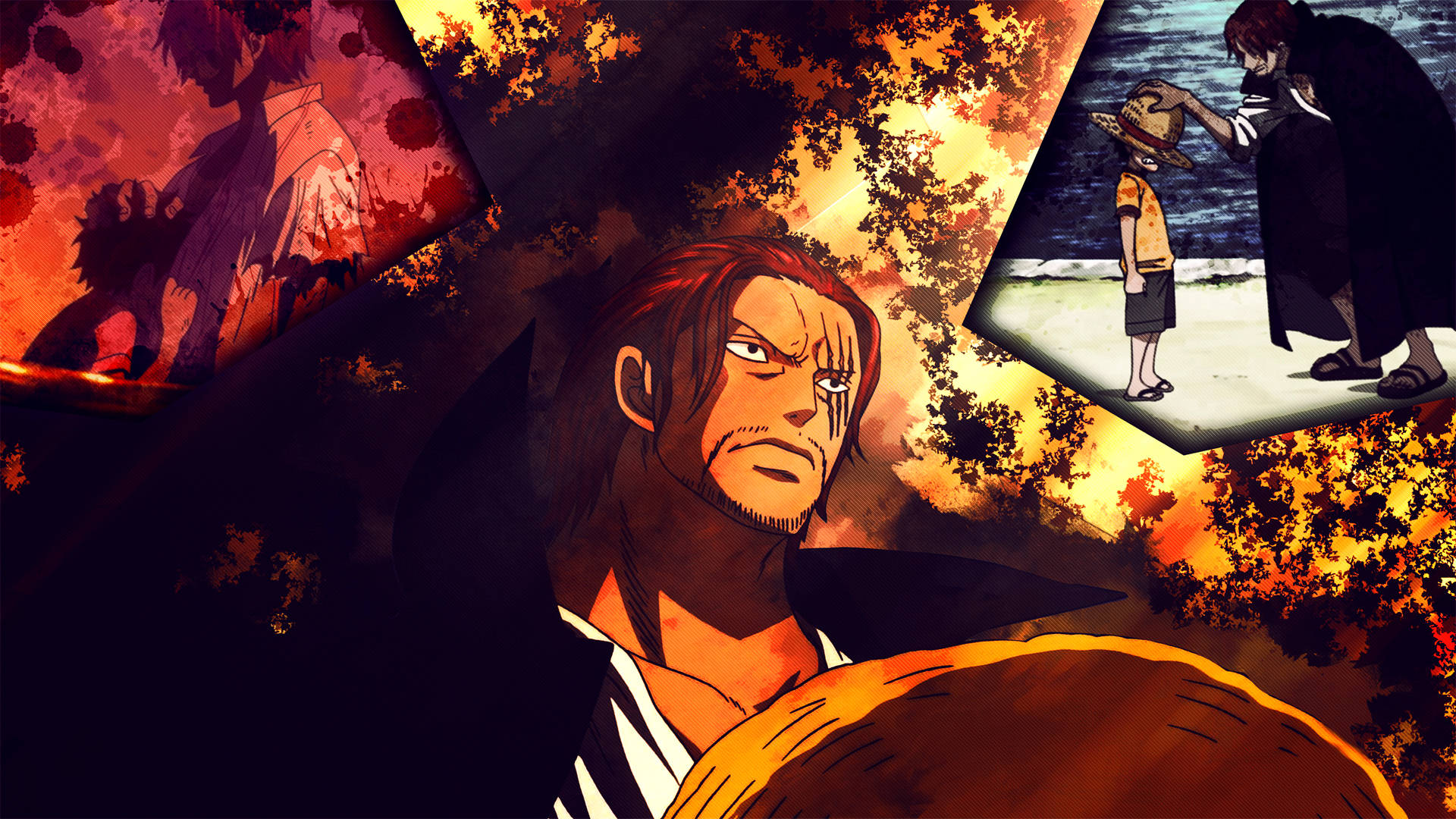 Shanks, red hair, scar, Full HD Desktop Wallpaper
