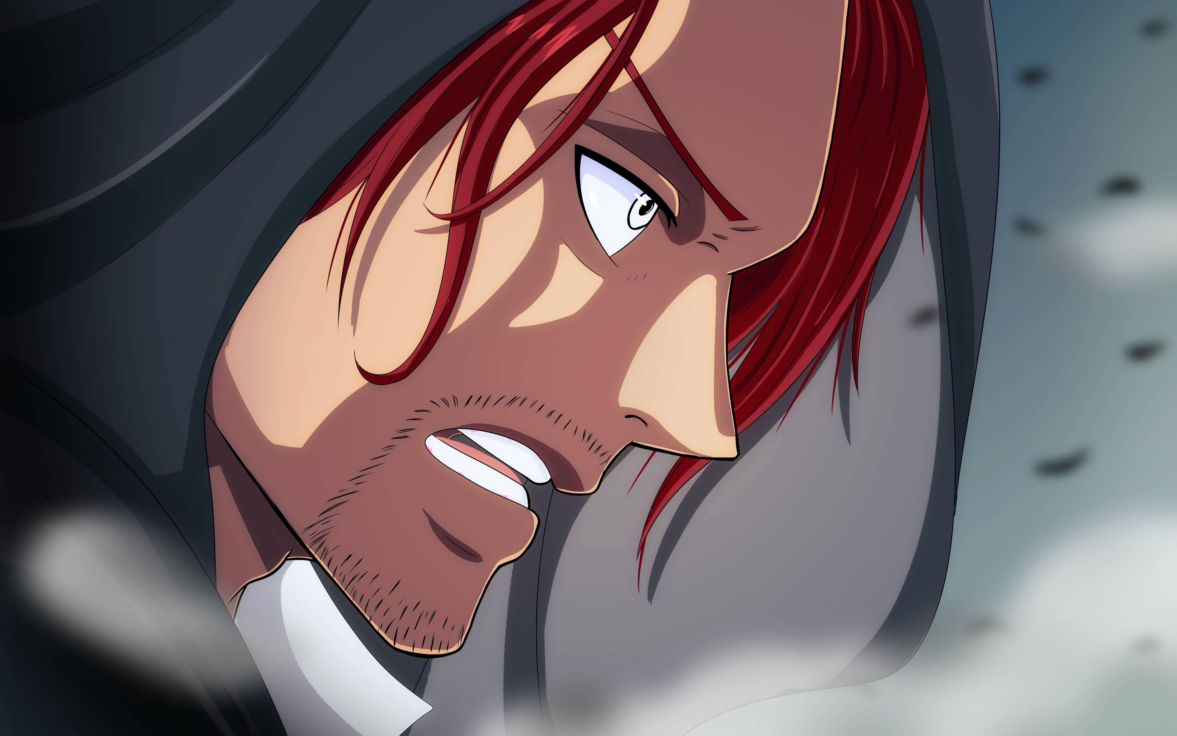 Shanks, red hair, intense eyes, 4K Desktop Wallpaper