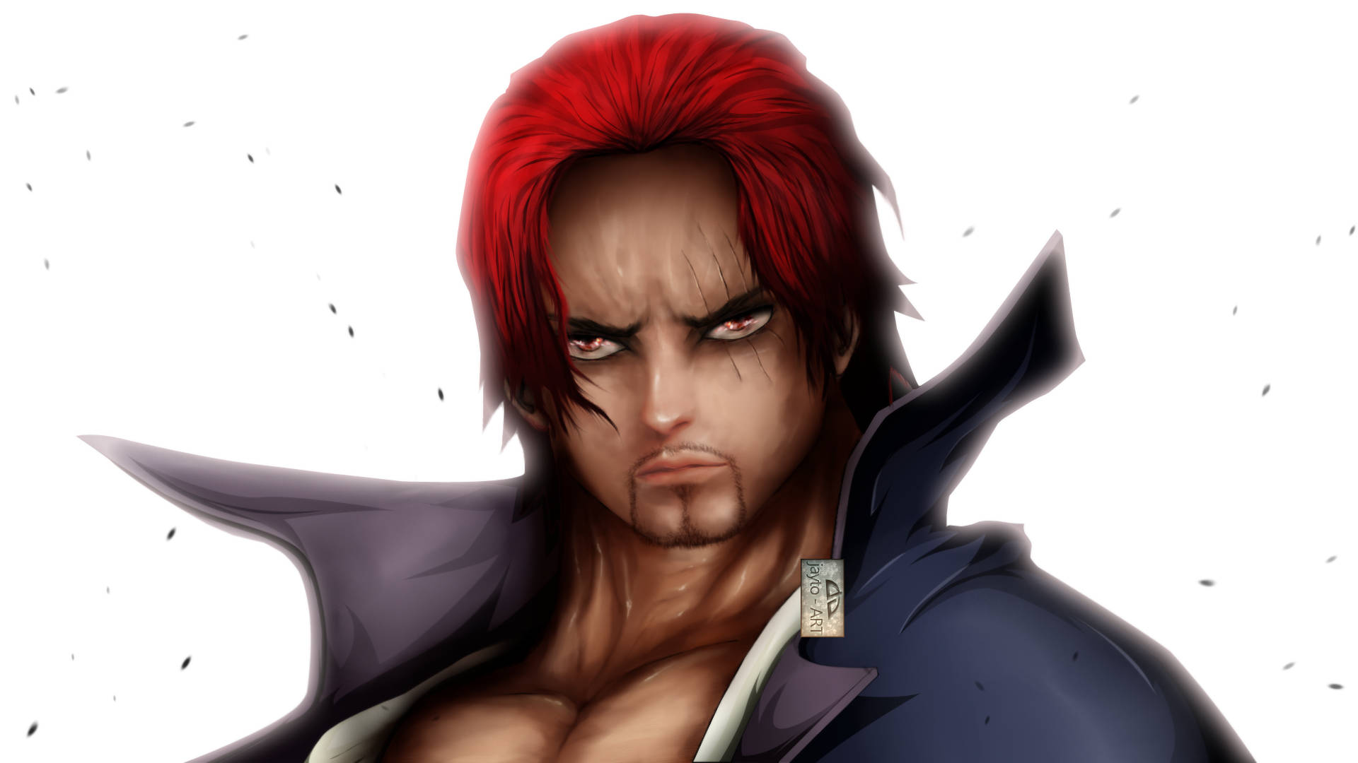 Shanks, angry modern shanks, vibrant red hair, Full HD Desktop Wallpaper