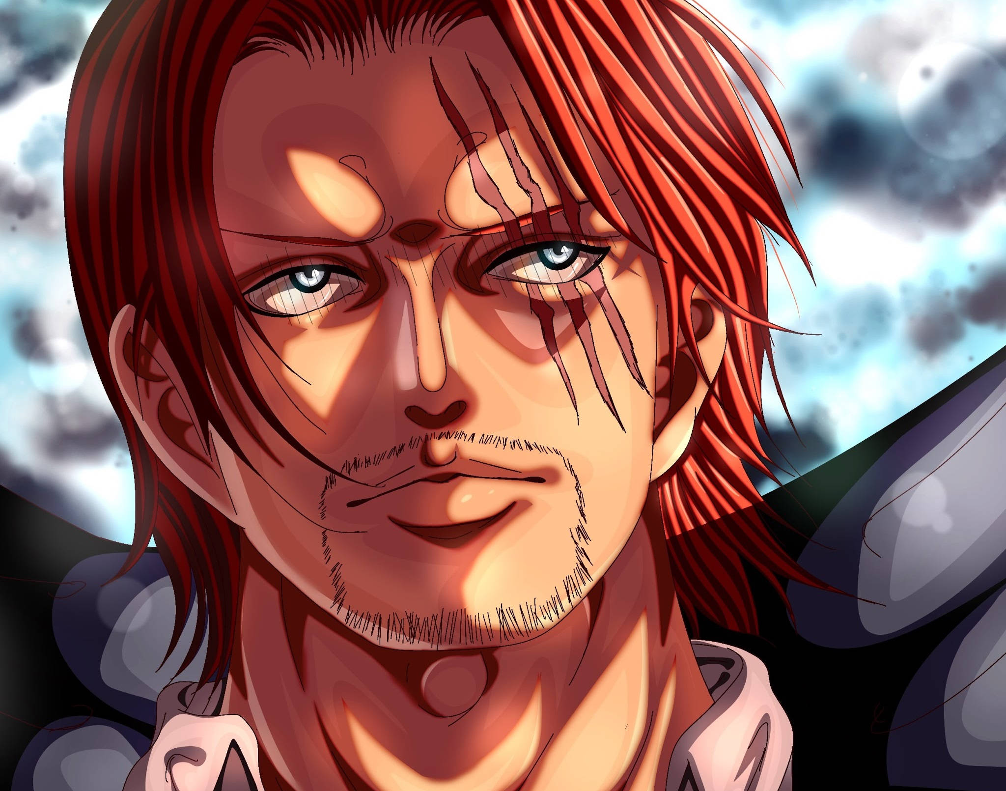 Shanks, thin mustache, red hair, Full HD Desktop Wallpaper