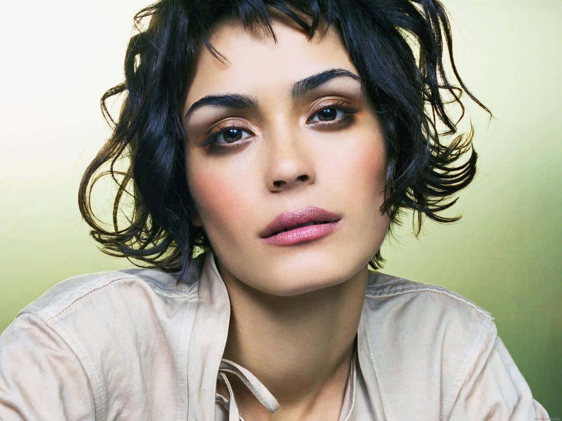 Shannyn Sossamon, dark curly hair, soft makeup, Full HD Desktop Wallpaper