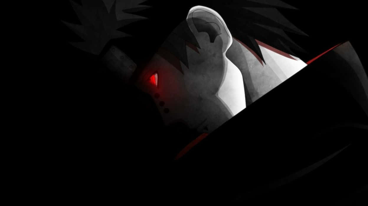 Sharingan Eyes, spiky black hair, glowing red eye, SD Desktop Wallpaper