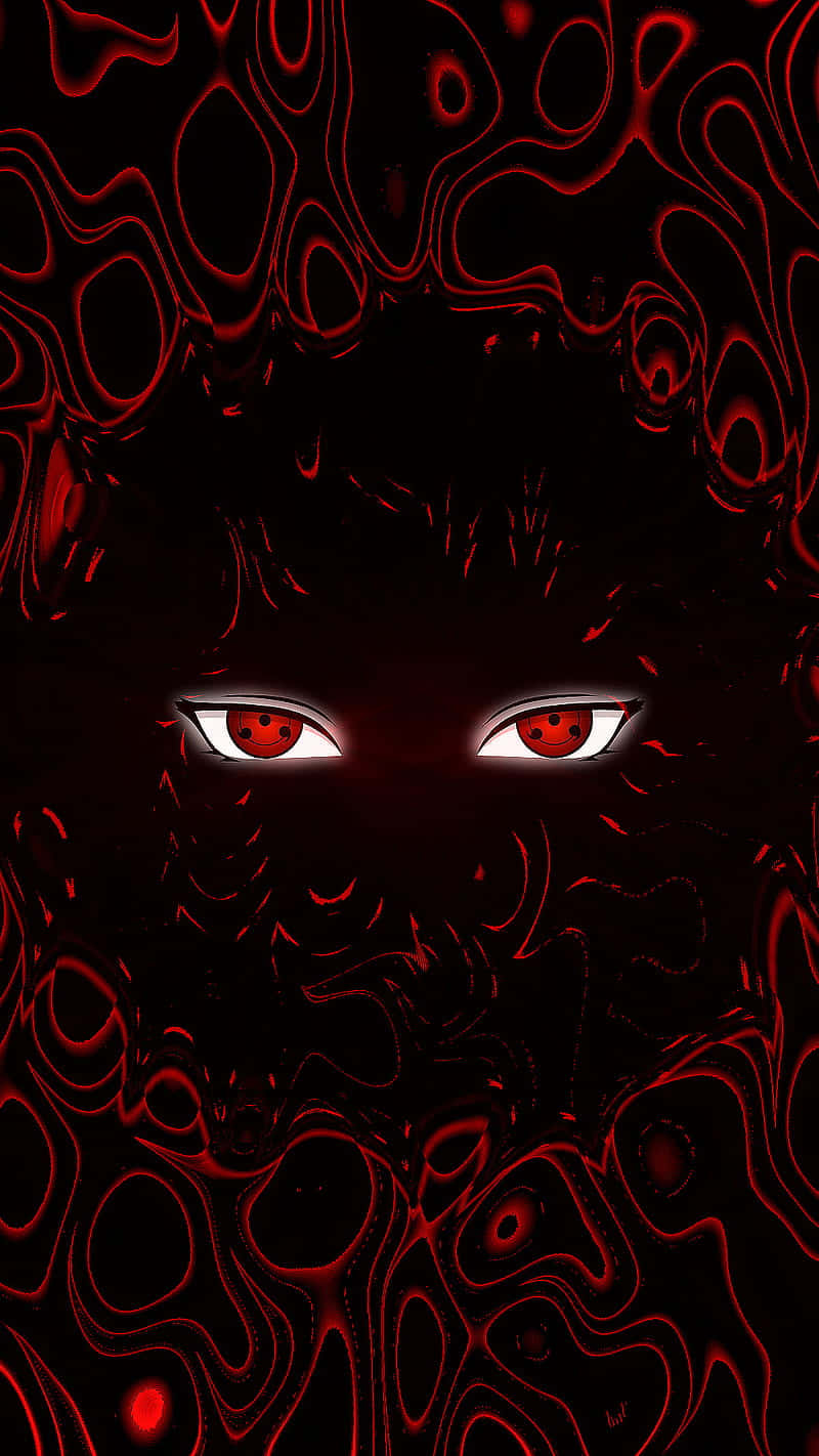 Red Sharingan Eyes, black tomoe patterns, swirling dark red and black abstract background, HD Phone Wallpaper