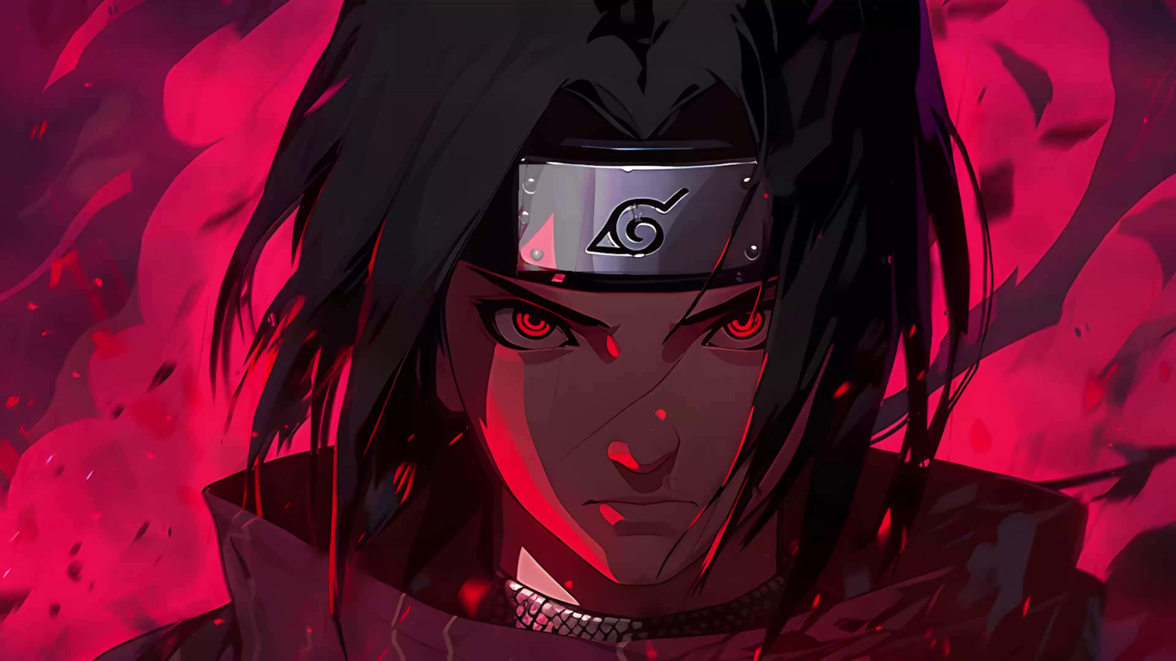 Sharingan, red eyes, black hair, 4K Desktop Wallpaper