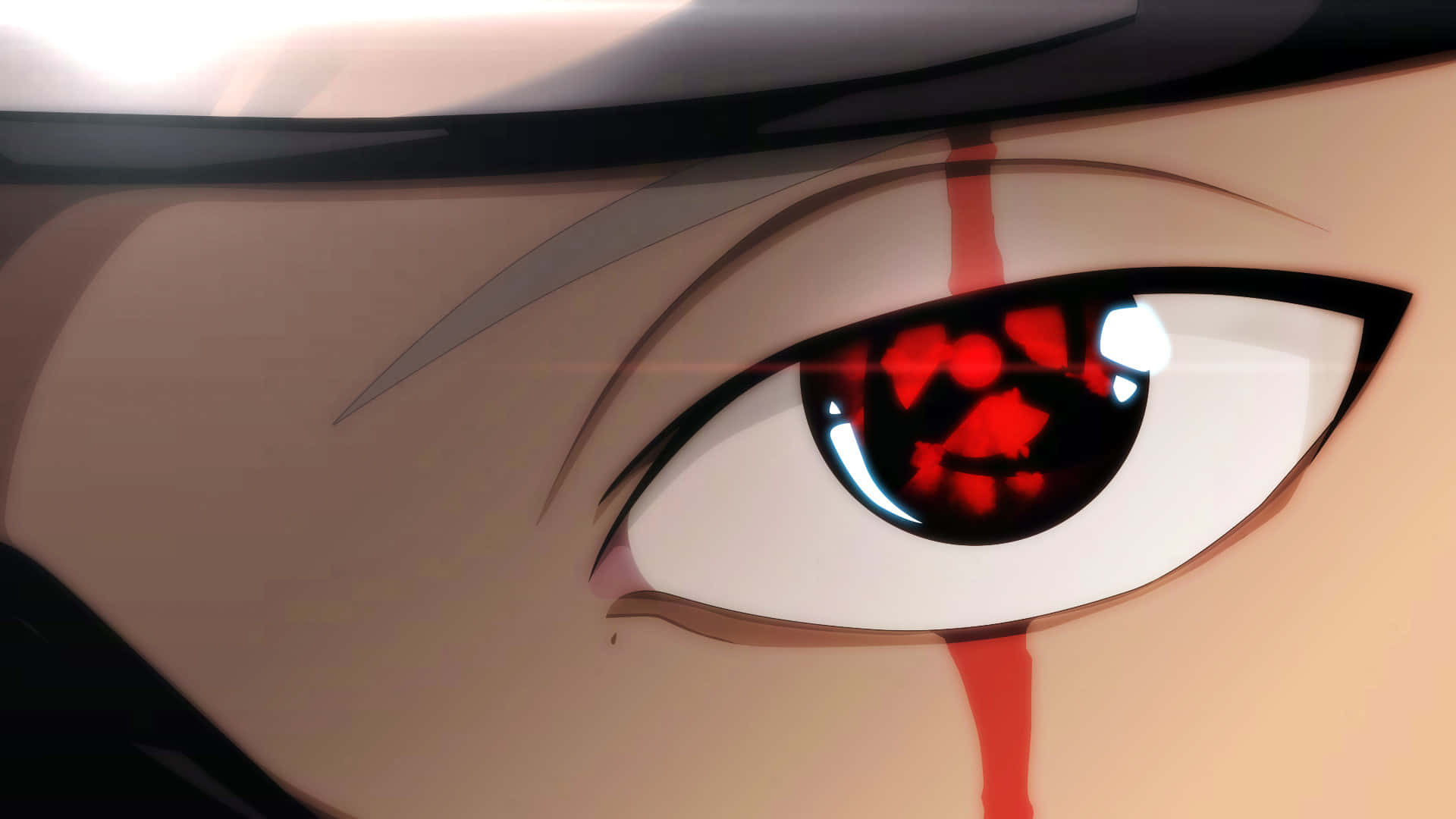 Sharingan Eye, anime, red tomoe pattern, Full HD Desktop Wallpaper