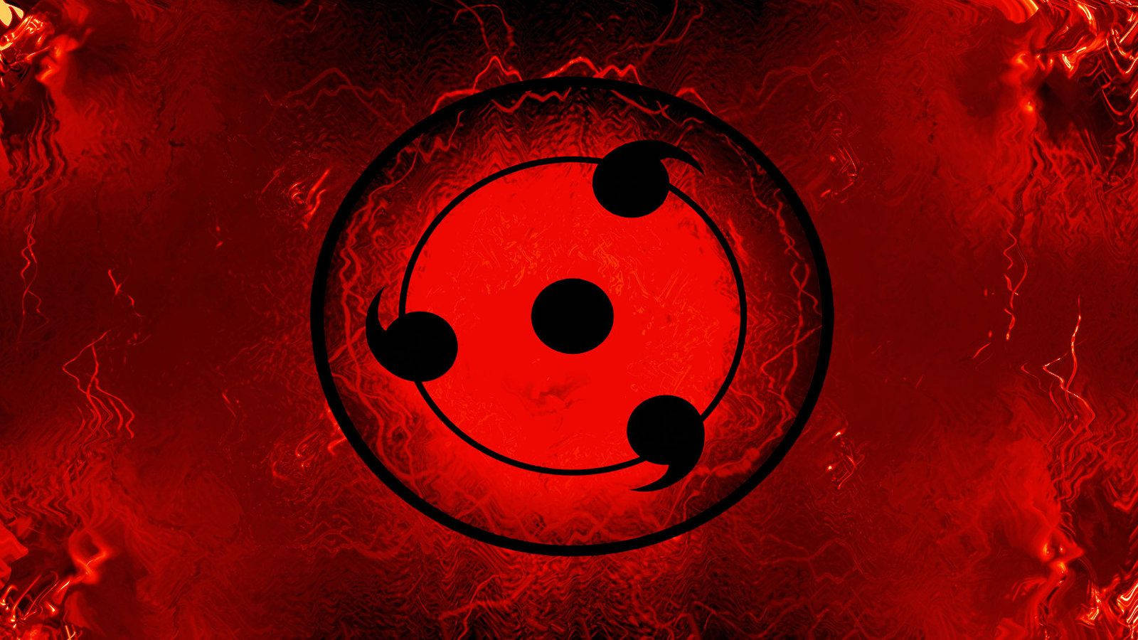 Sharingan, triple tomoe, glowing red, HD Desktop Wallpaper