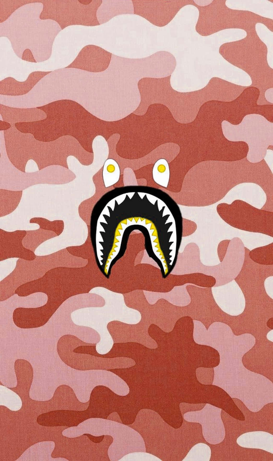 Bape, camouflage pattern, shark head, Full HD Phone Wallpaper