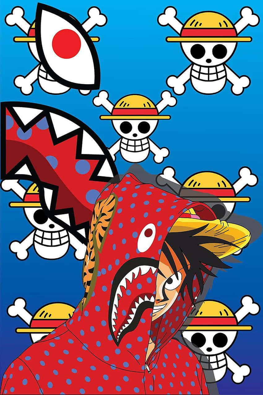shark hoodie, red shark hoodie, anime character, SD Phone Wallpaper