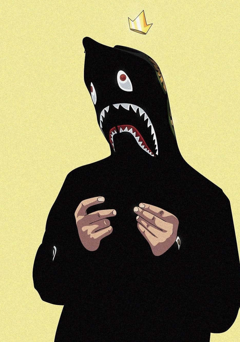shark hoodie, hoodie, shark-headed figure, HD Phone Wallpaper