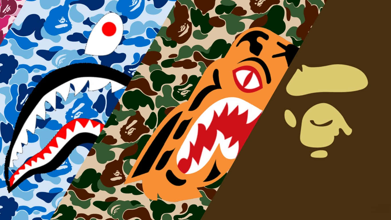 Shark Bape, BAPE shark, tiger logos, HD Desktop Wallpaper