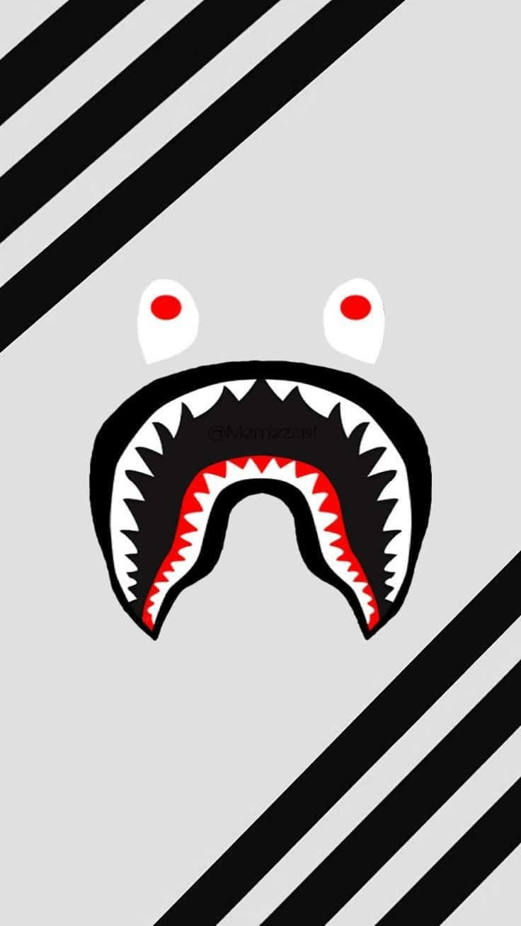 Bape Shark, red eyes, sharp teeth, HD Phone Wallpaper