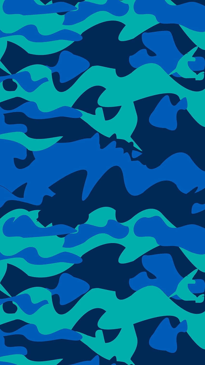 blue shark camouflage pattern, navy teal, bright cyan, HD Phone Wallpaper