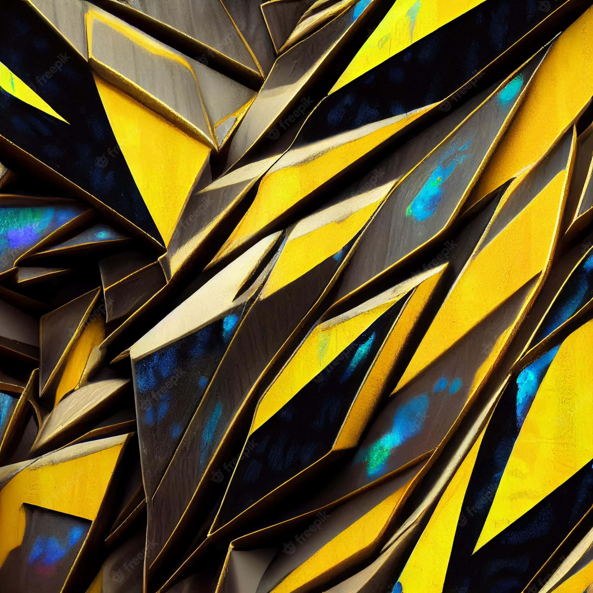 abstract gaming, yellow shard, gold yellow, Full HD Desktop Wallpaper
