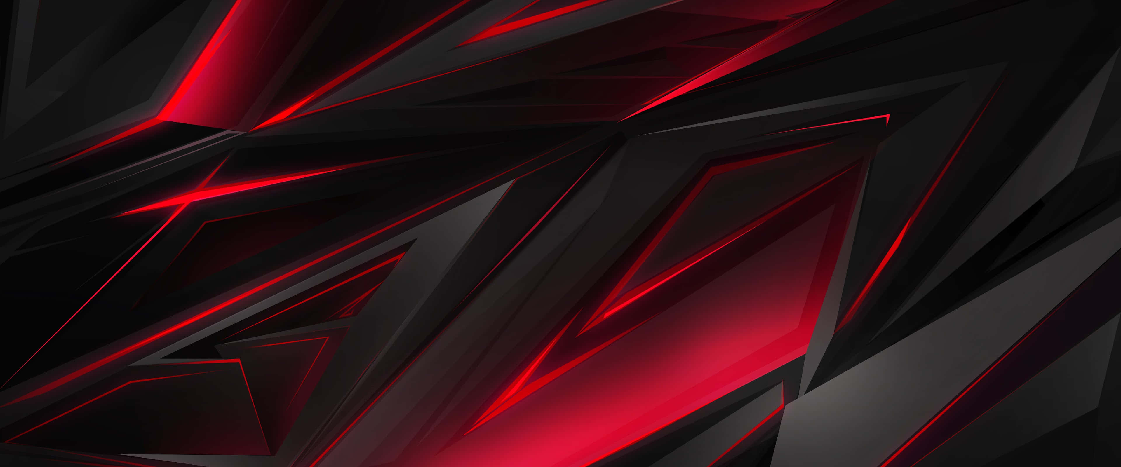 abstract gaming, deep black, glowing red, 4K Desktop Wallpaper