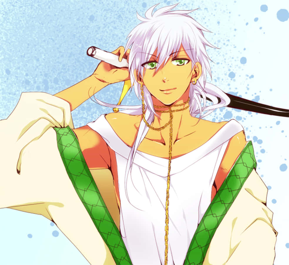 Sharrkan, sword, silver-haired, SD Desktop Wallpaper
