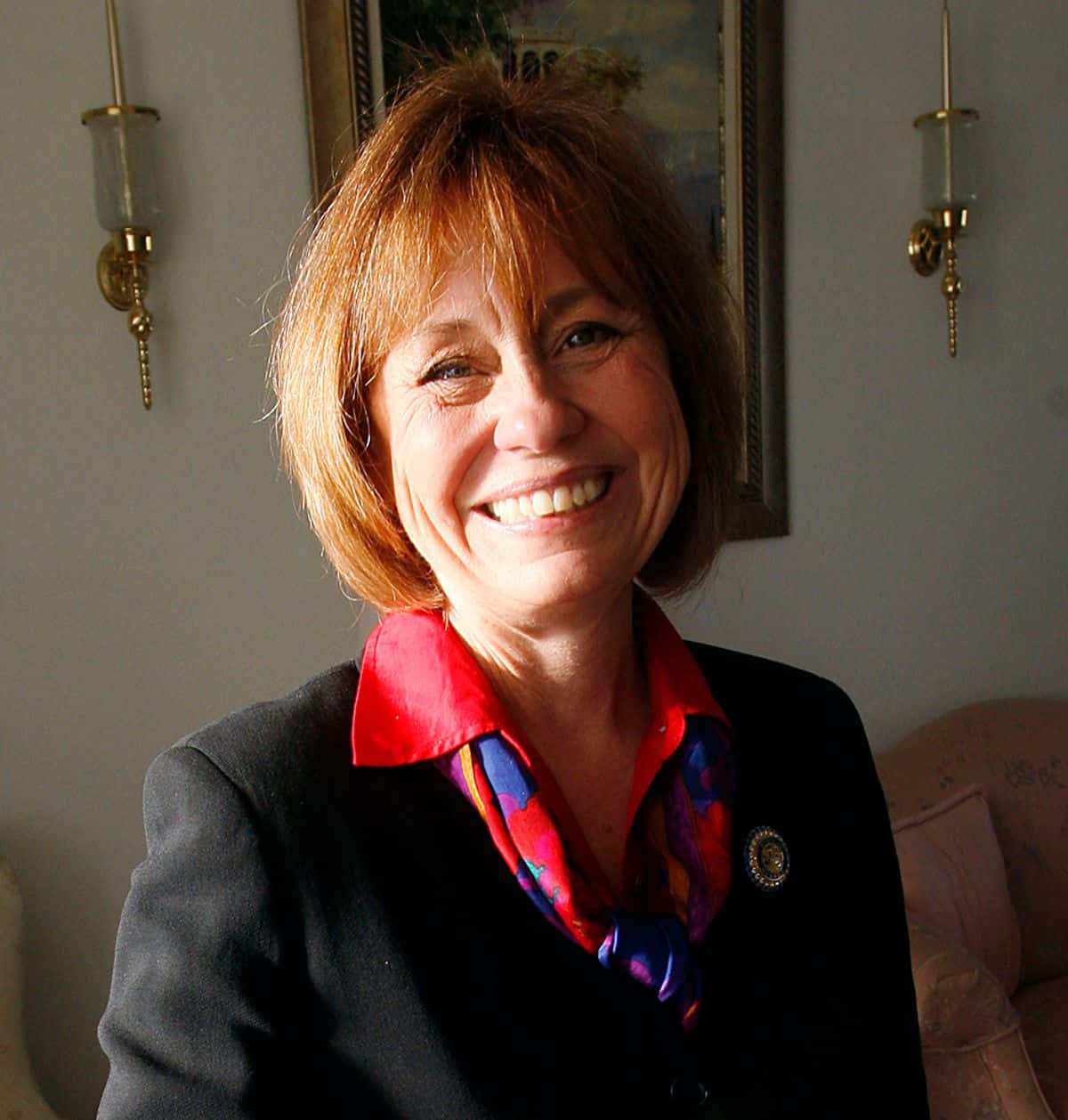 Sharron Angle, short red hair, black blazer, SD Phone Wallpaper