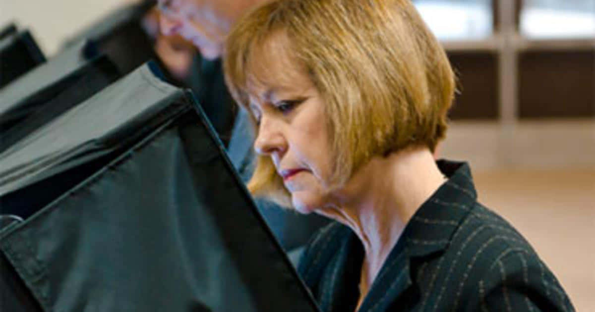 Sharron Angle, pinstripe blazer, voting booth, SD Desktop Wallpaper