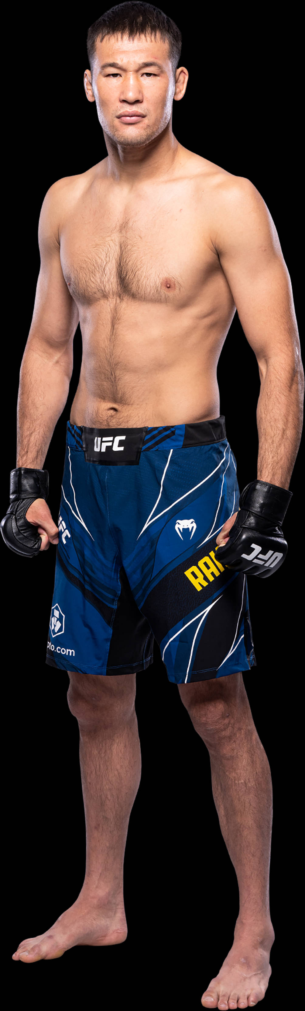 Shavkat Rakhmonov, blue UFC shorts, gloves, 2K Phone Wallpaper