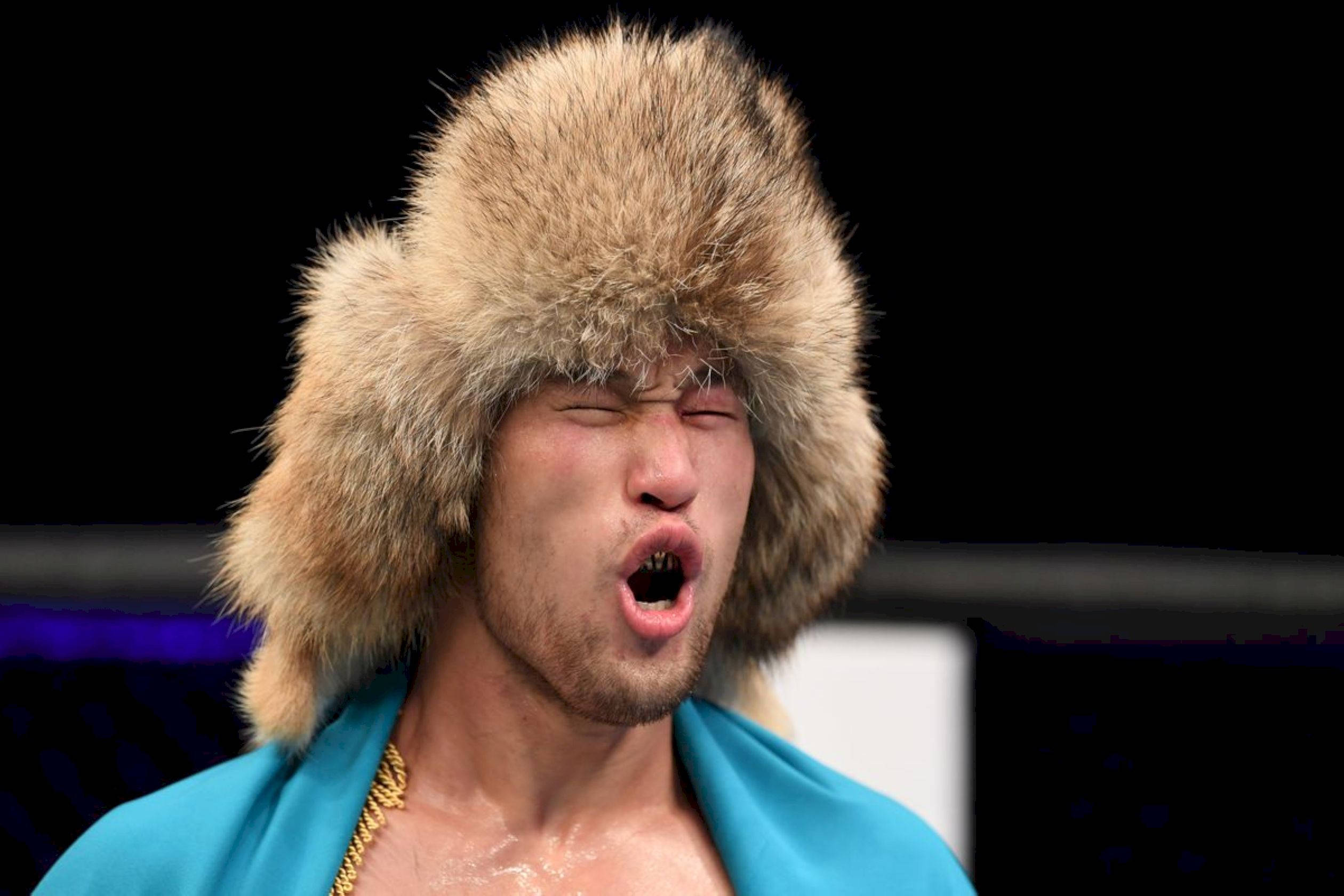 Shavkat Rakhmonov, fur hat, blue robe, Full HD Desktop Wallpaper