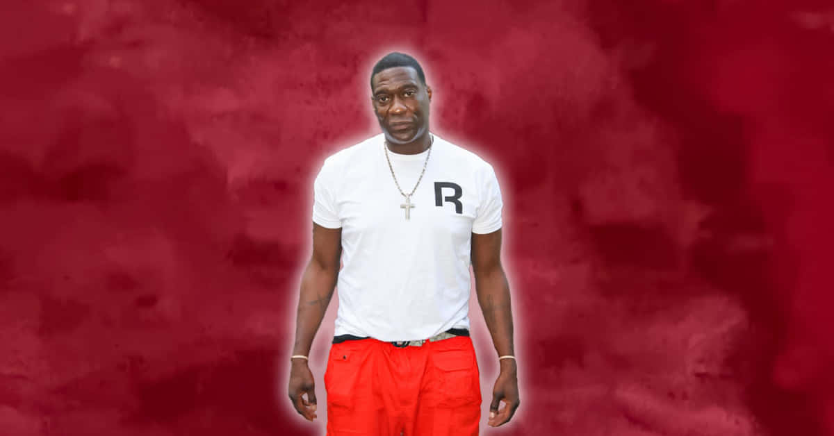 Shawn Kemp, white t-shirt, red pants, SD Desktop Wallpaper