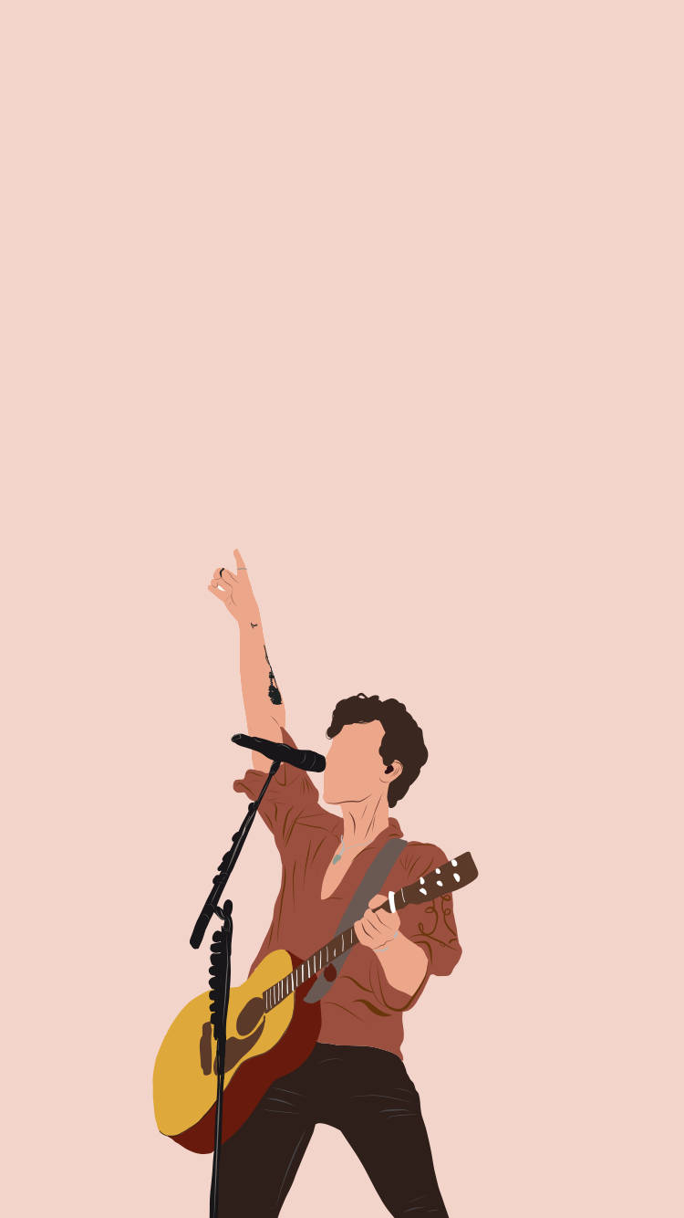 Shawn Mendes, acoustic guitar, mic, HD Phone Wallpaper