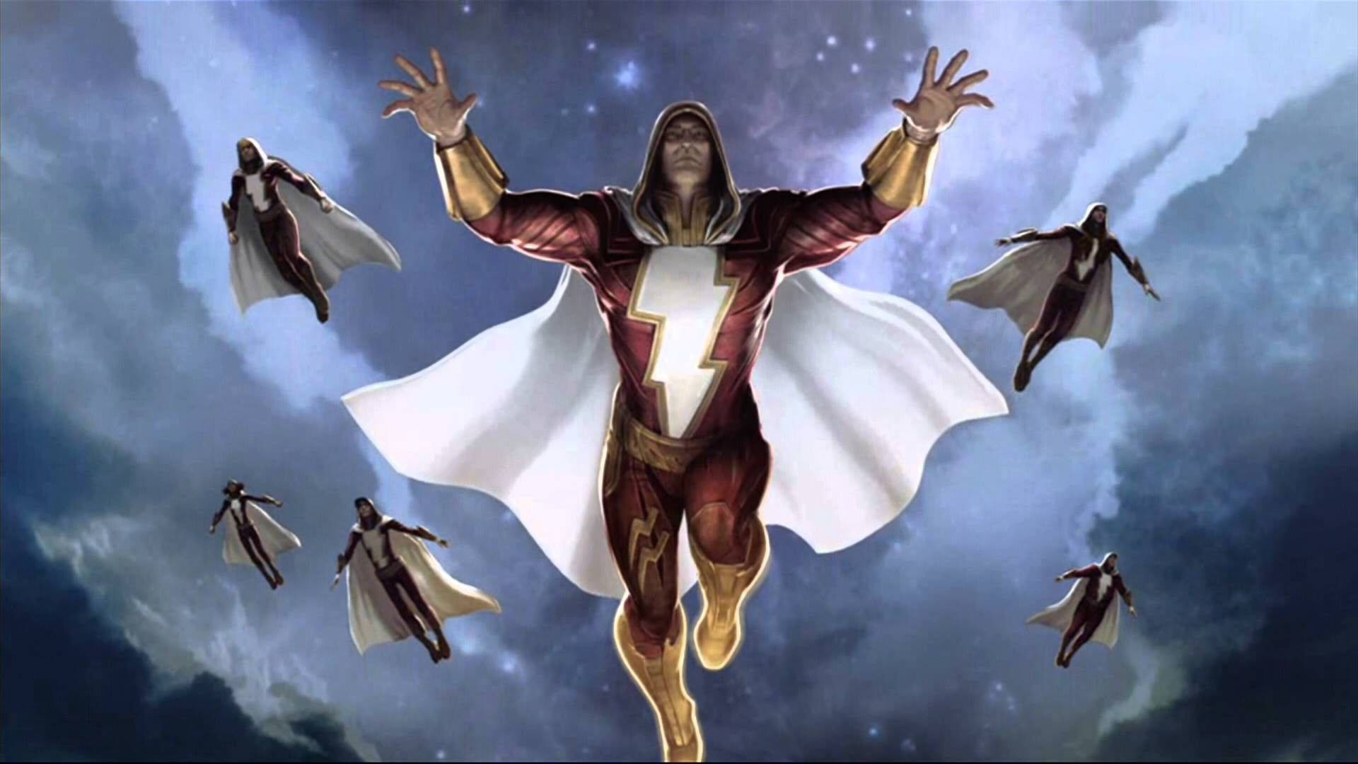 Shazam, squad, red and gold suit, Full HD Desktop Wallpaper
