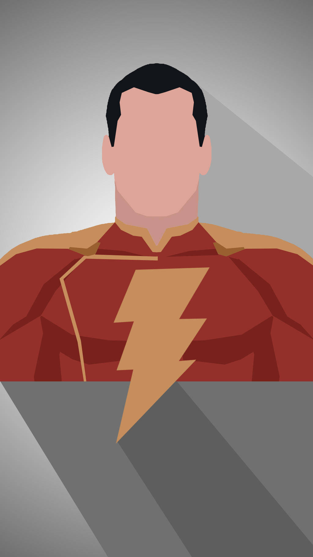Shazam, red suit, yellow lightning bolt emblem, HD Phone Wallpaper