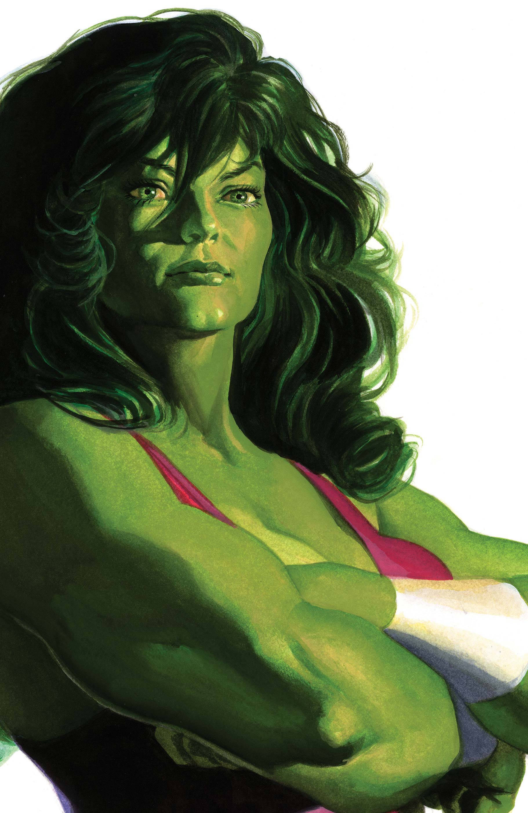 She Hulk, green-skinned, curly hair, 2K Phone Wallpaper