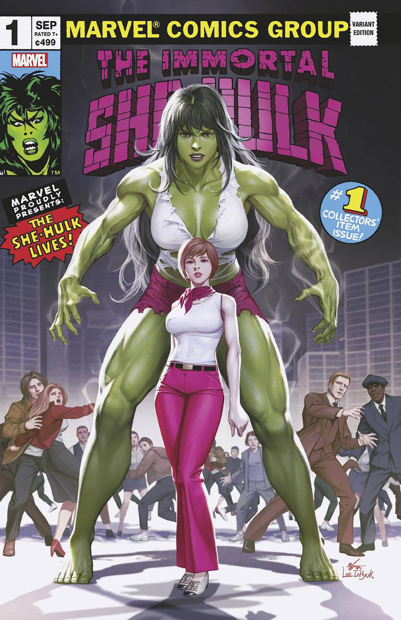 She-Hulk, green, cityscape, Full HD Phone Wallpaper