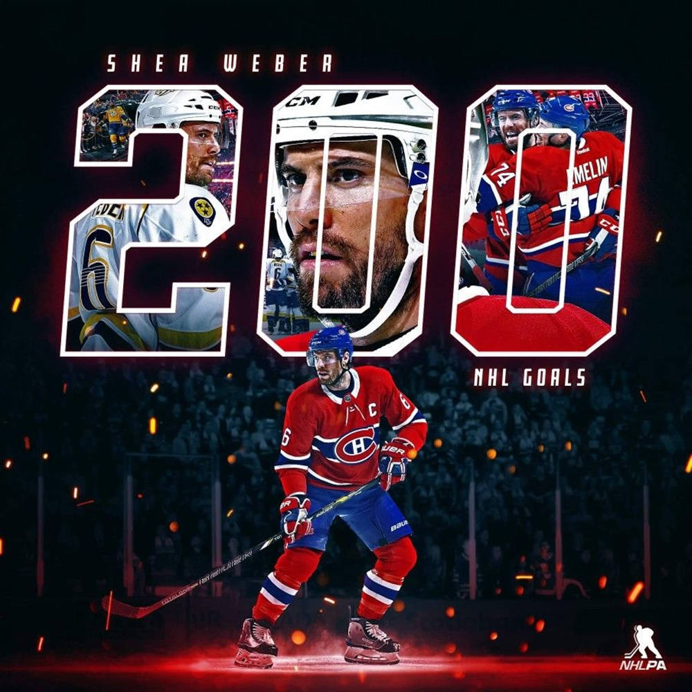 Shea Weber, 200th NHL goal, fiery sparks, SD Desktop Wallpaper