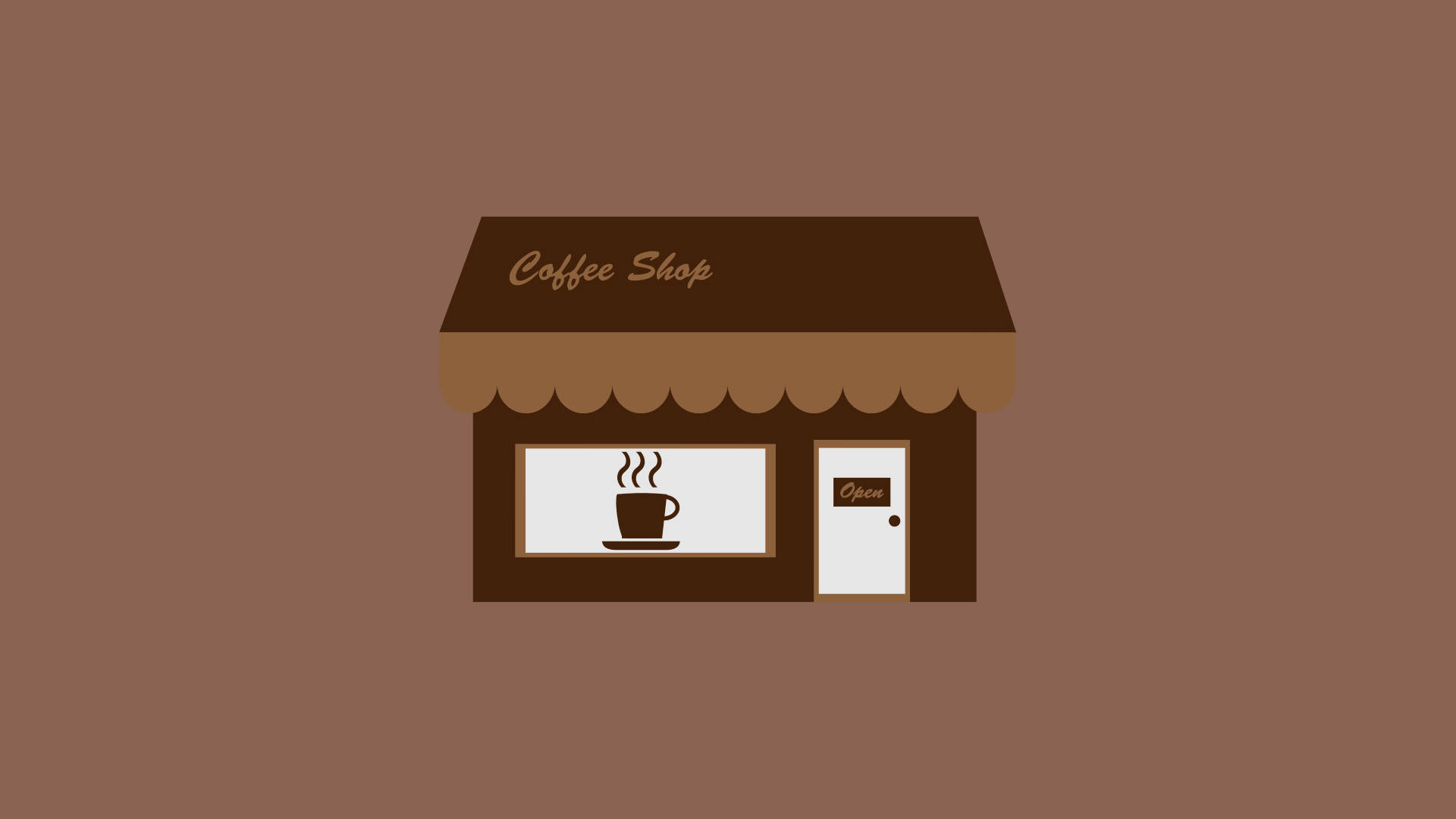Sheesh, brown cafe, scalloped awning, Full HD Desktop Wallpaper