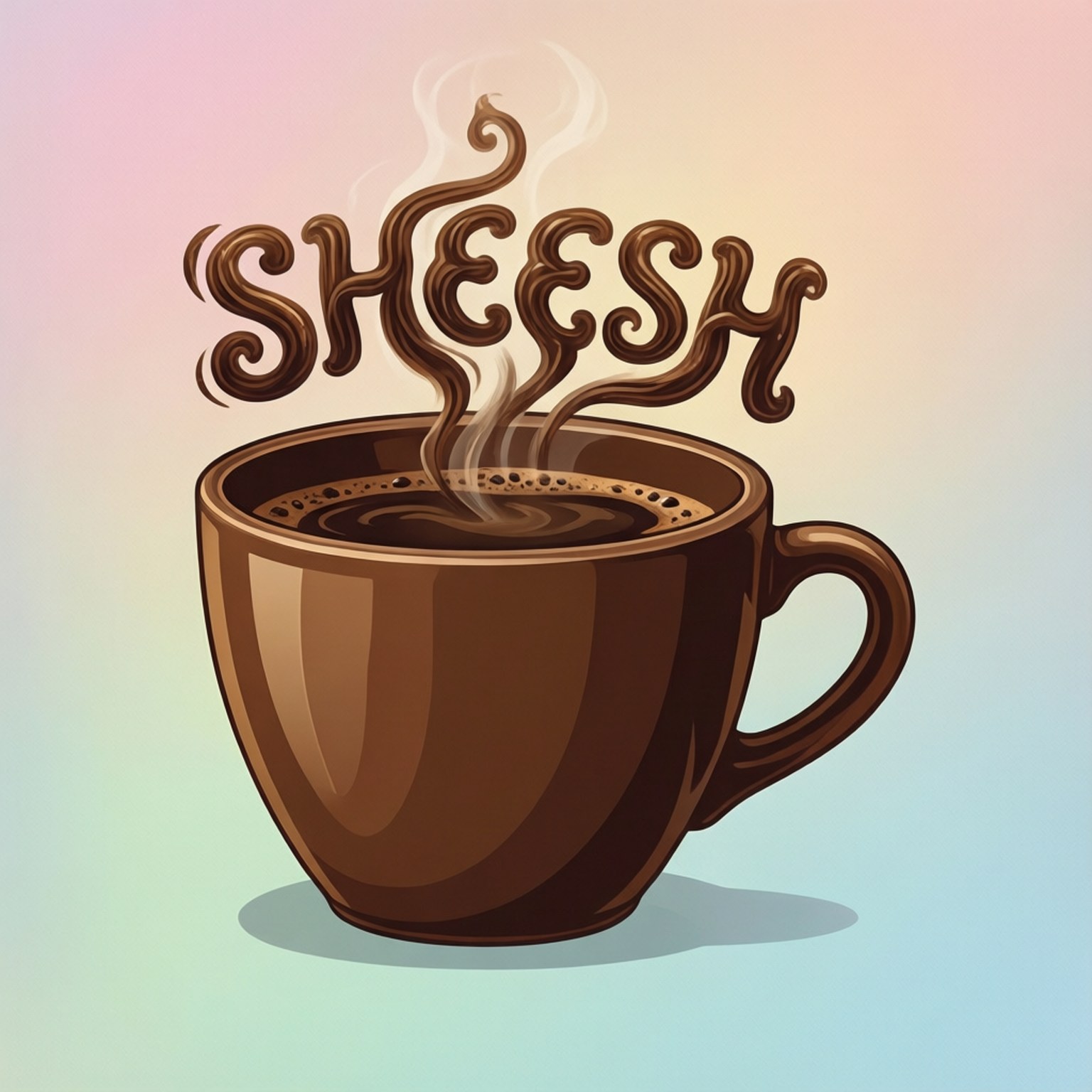 Sheesh, coffee cup, swirling steam, HD Desktop Wallpaper
