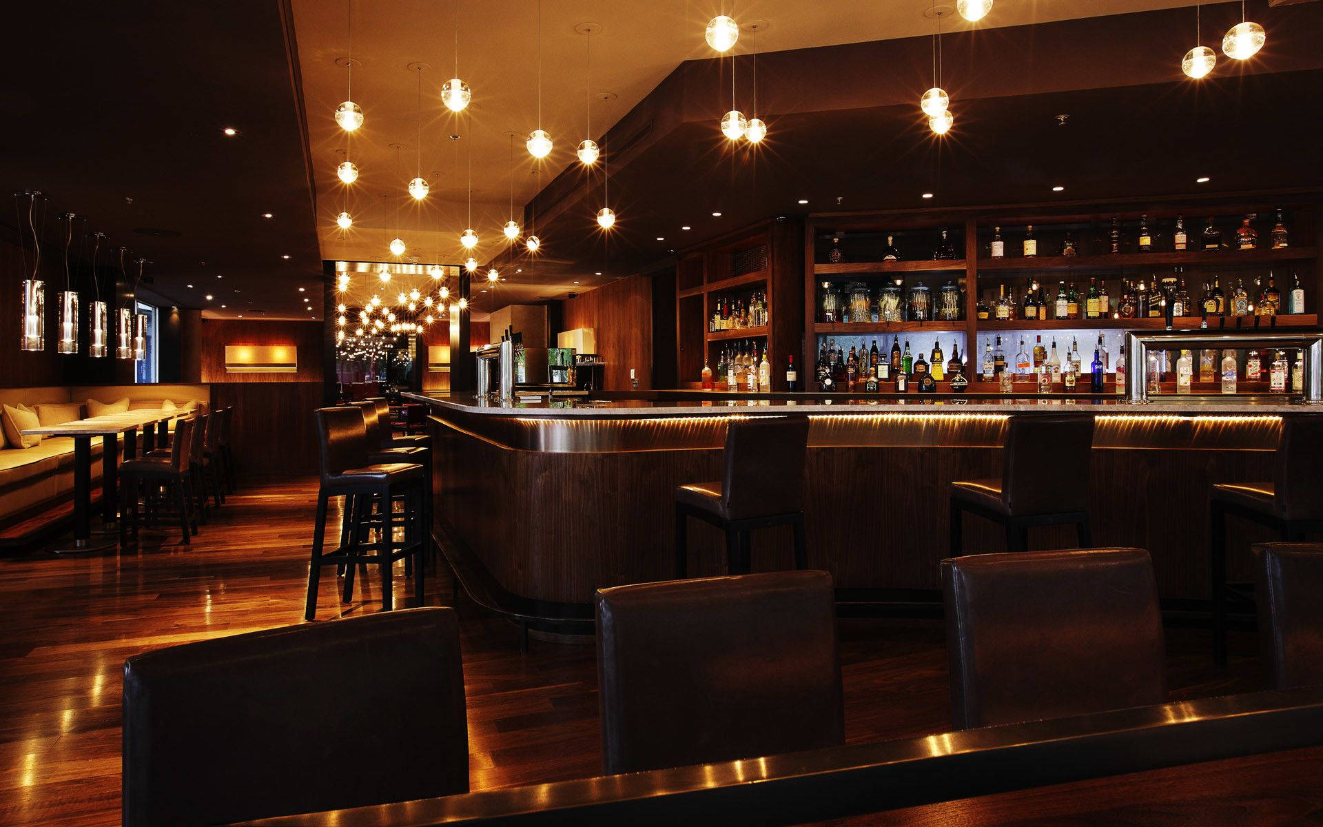 Sheesh, hanging pendant lights, modern bar, Full HD Desktop Wallpaper