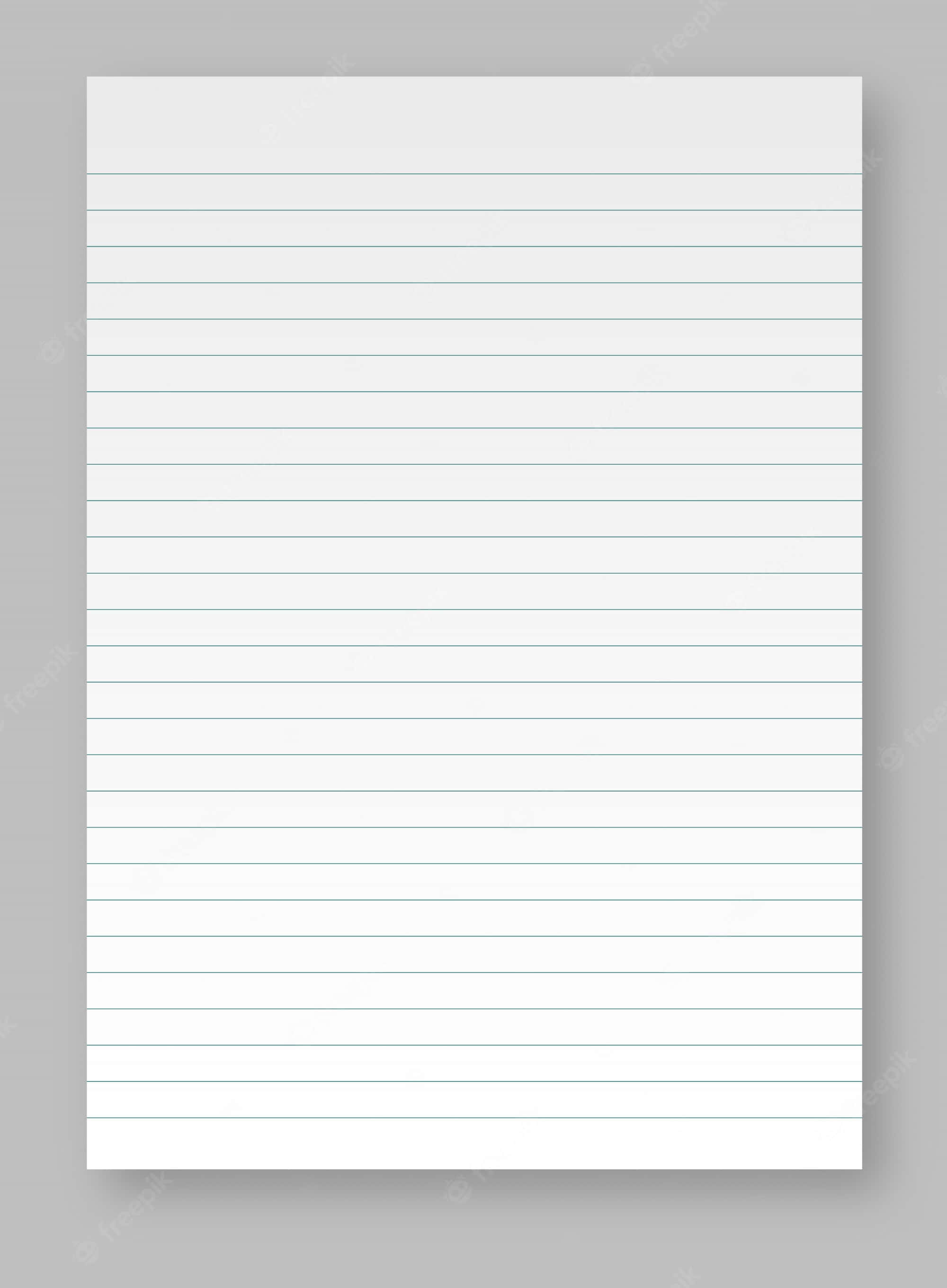 Sheet, white lined notebook paper, faint blue lines, 2K Phone Wallpaper